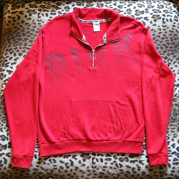 PINK Victoria's Secret Tops - VS PINK quarter zip pull-over sweatshirt